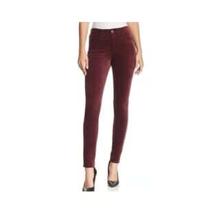 NWT AG Adriano Goldschmied The Legging Super Skinny Corduroy Pants Wine Size 27